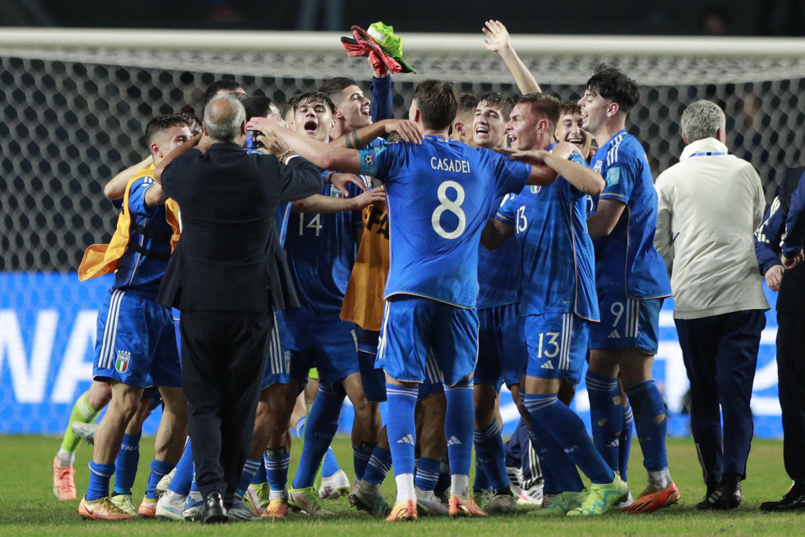 Los festejos de Italia, finalista del Mundial Sub 20. Foto: EFE.