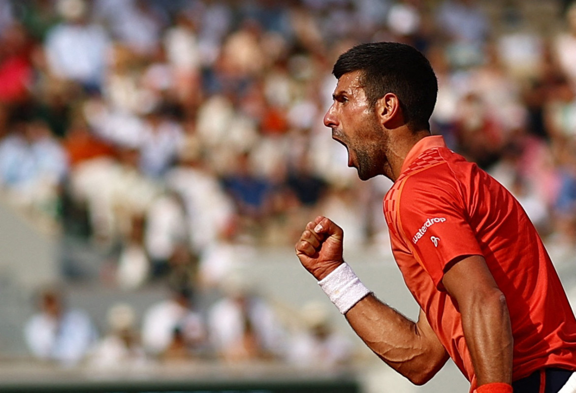 Festejo de Novak Djokovic en Roland Garros. Foto: REUTERS.