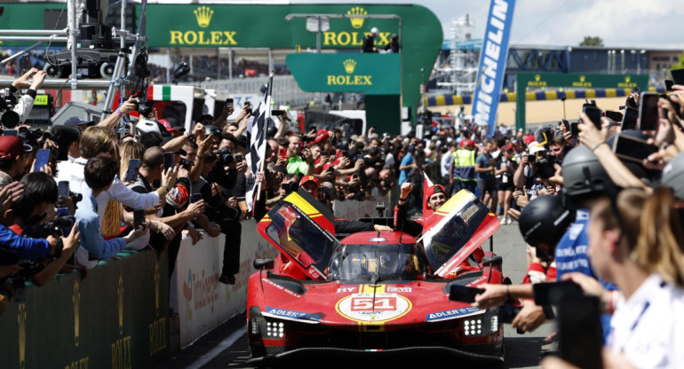 La Ferrari 499P que ganó el 24 horas de Le Mans. Foto: EFE.