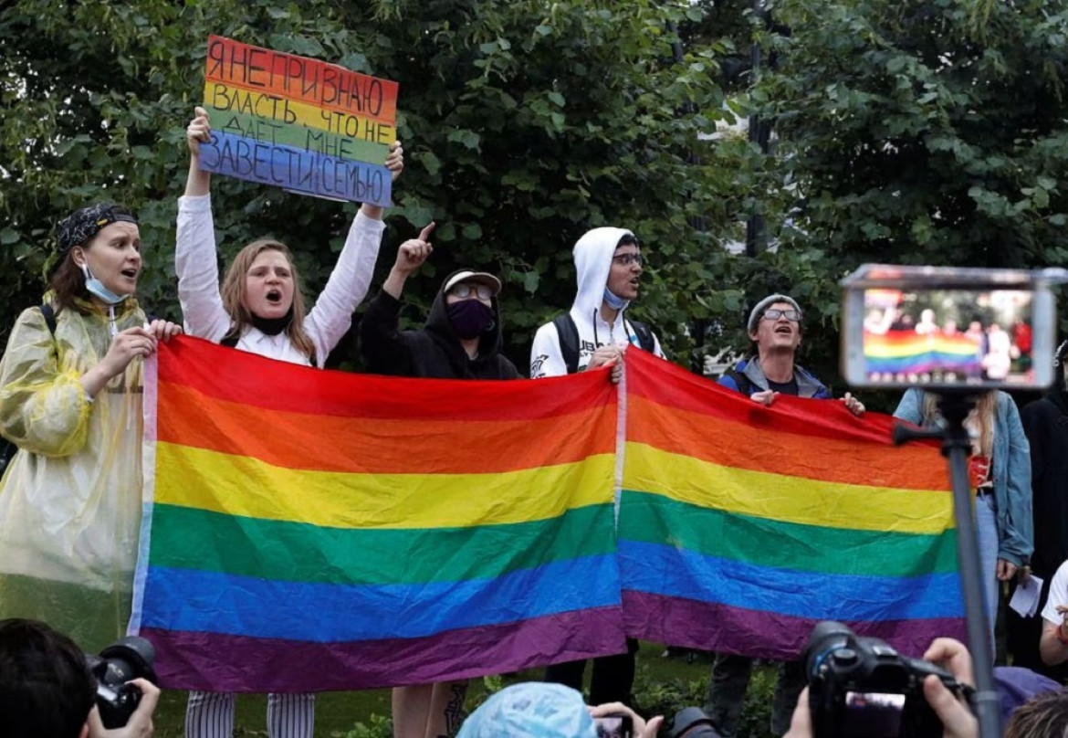 Manifestación por la identidad de género en Rusia. Foto: Reuters.