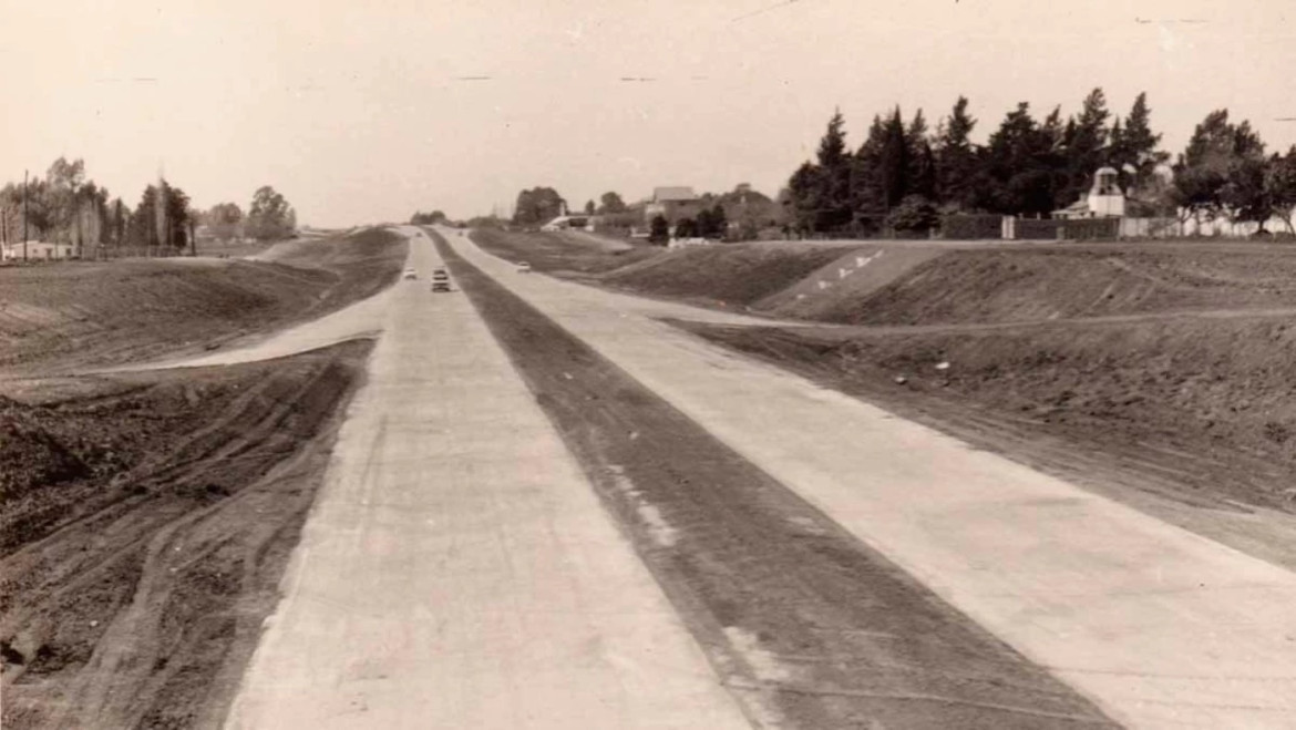 La Ruta Panamericana en sus inicios. Foto: NA.