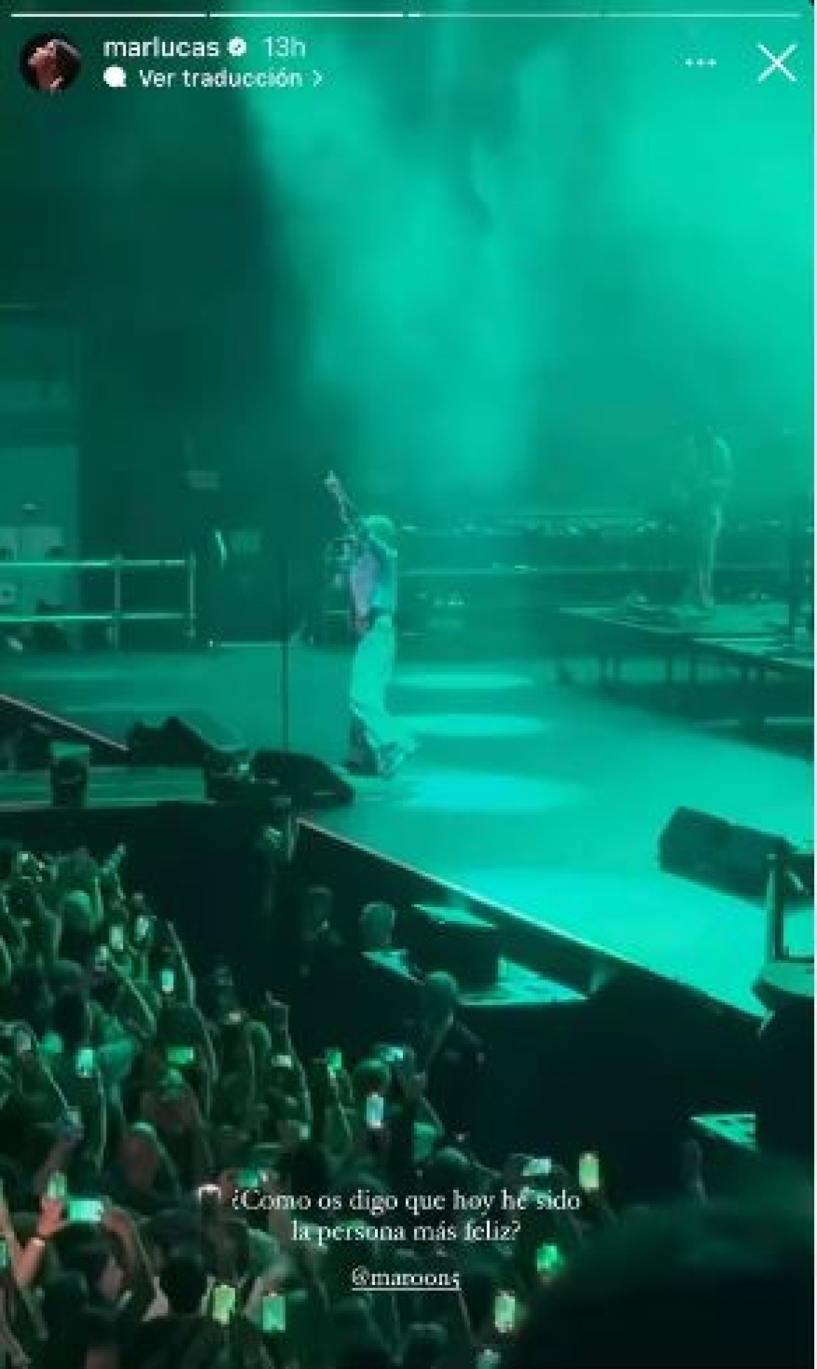 Mar Lucas compartió el recital de Maroon 5 junto a Rusherking. Foto: Instagram @marlucas.