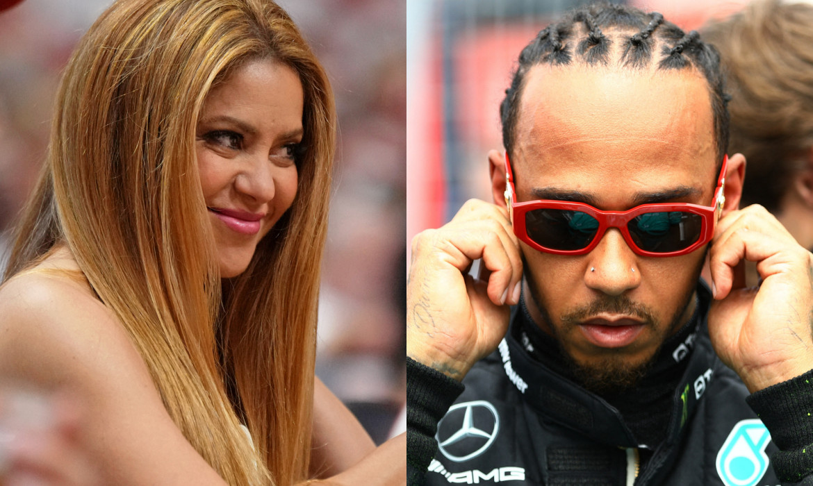 Shakira y Lewis Hamilton. Fotos: Reuters.