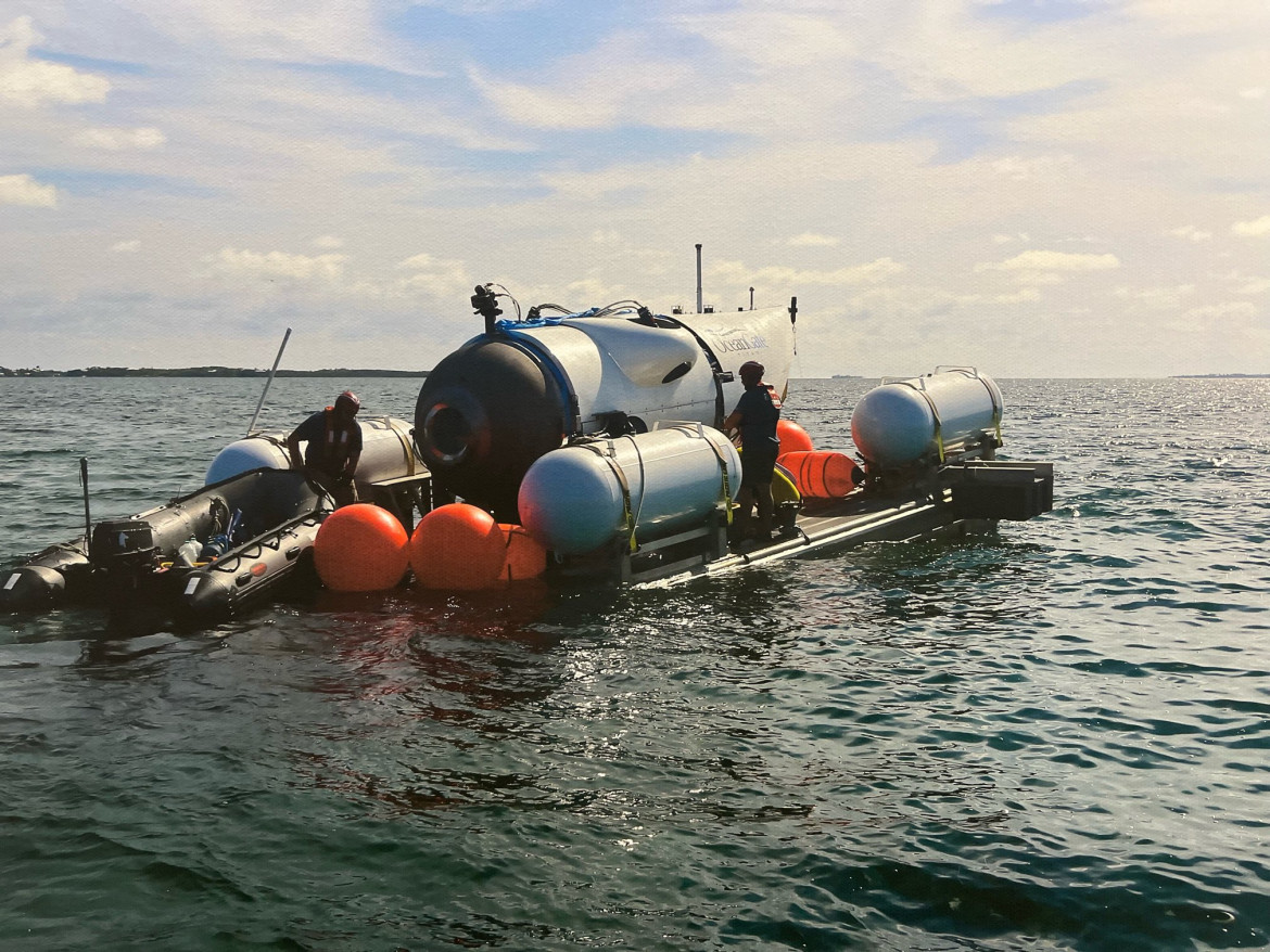 El submarino desaparecido en el Océano Atlántico. Foto: Twitter @OceanGateExped.