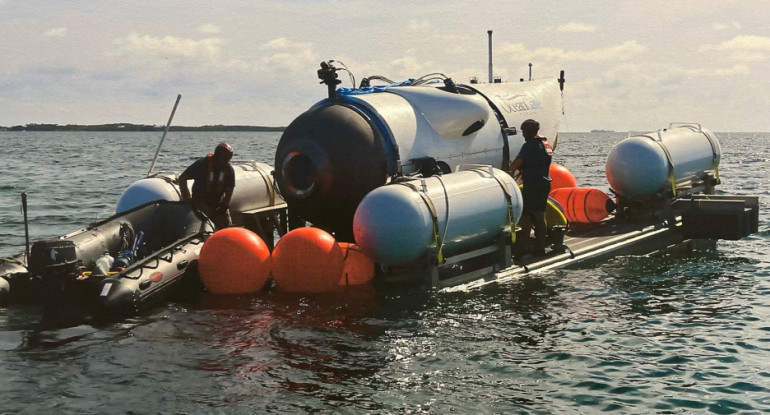 El submarino desaparecido en el Océano Atlántico. Foto: Twitter @OceanGateExped.
