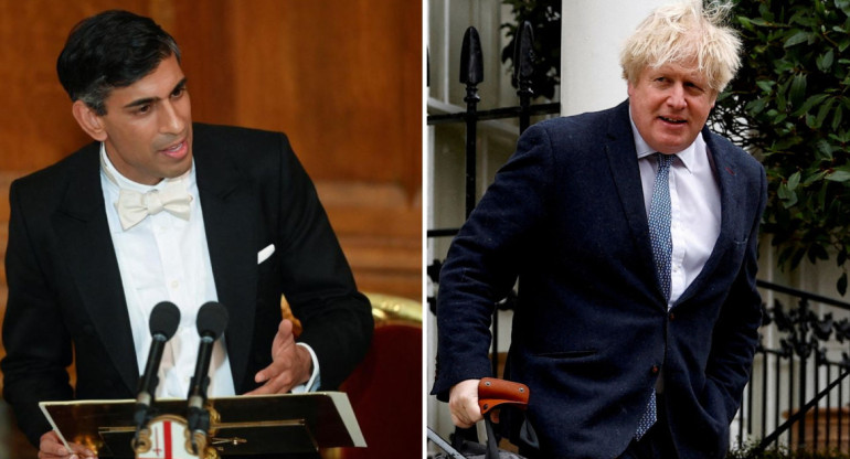 Rishi Sunak y Boris Johnson. Foto: Reuters.
