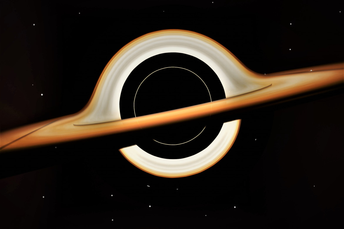 A digital image of what a black hole looks like.  Photo: Unsplash