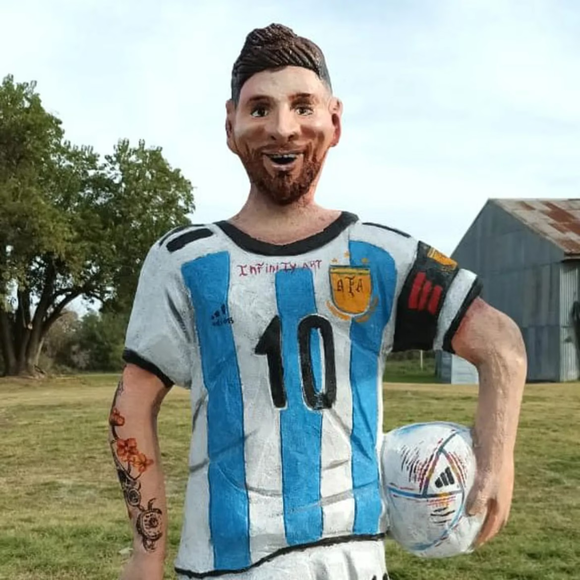 Lionel Messi, homenaje a los campeones del mundo en Entre Ríos. Foto: NA