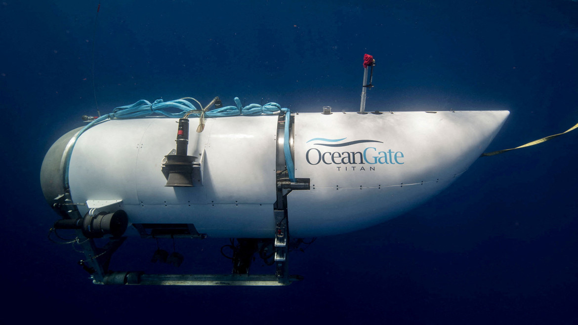 El submarino Titan, desaparecido durante una experiencia a los restos del Titanic. Foto: Reuters.