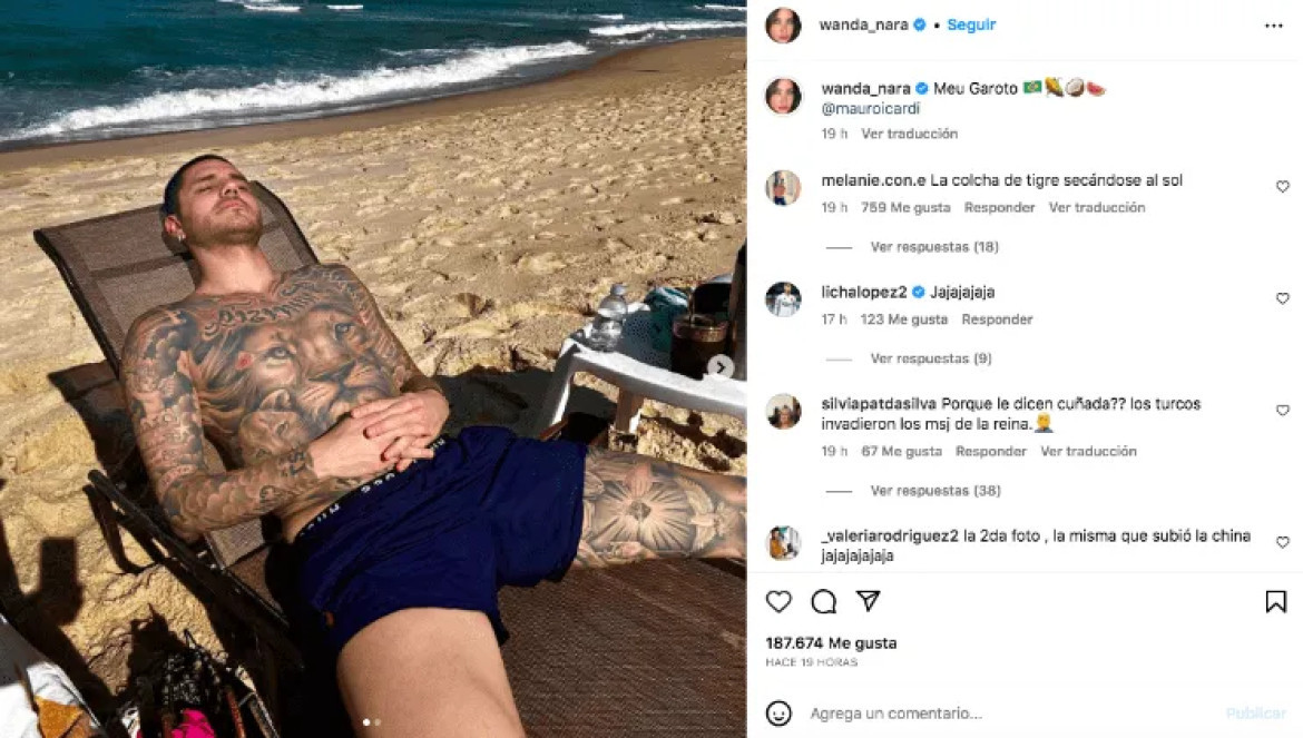 Wanda Nara y Mauro Icardi de vacaciones. Foto: Instagram.