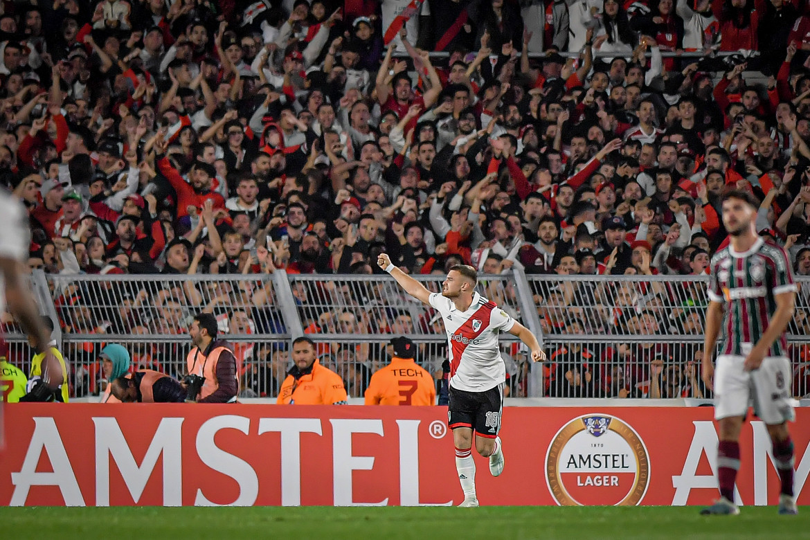 Lucas Beltrán encaminó la victoria de River sobre Fluminense. Foto: NA.