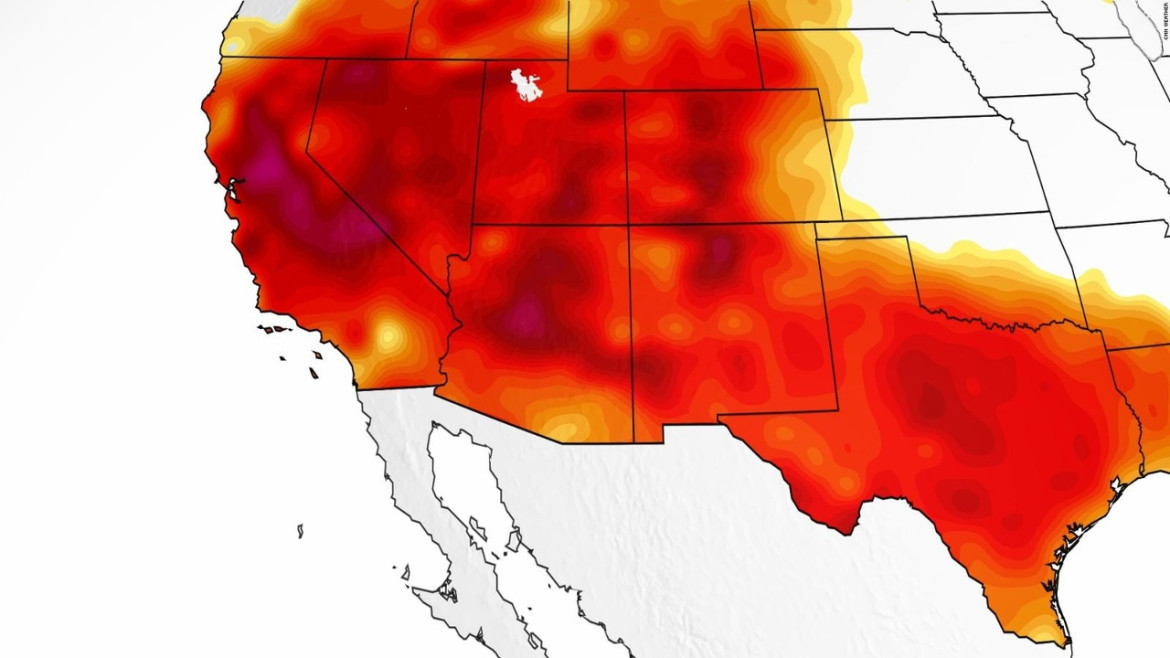 Mapa del calor en Estados Unidos. Foto: Twitter/ @DiarioNacional9