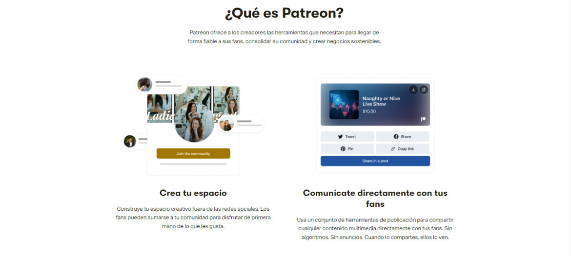 Patreon, la plataforma cuestionada por BBC. Foto: Captura de pantalla.