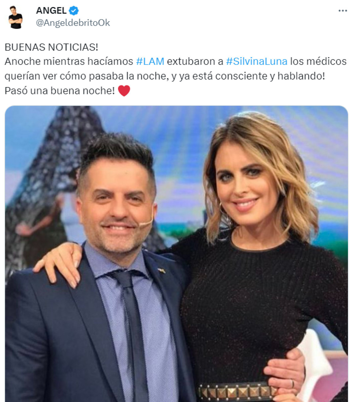 Nuevas noticias de la salud de Silvina. Foto: Twitter.