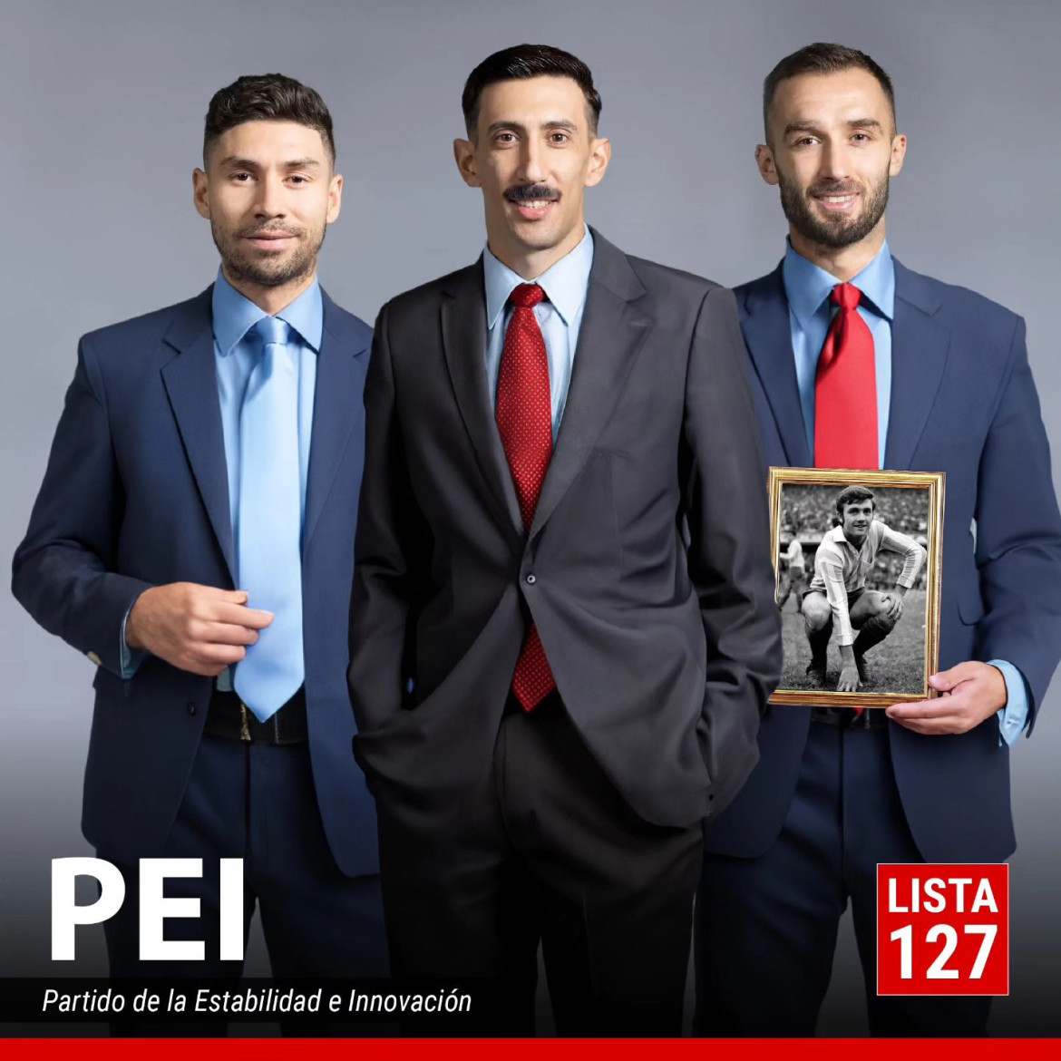 Ángel Di María, Gonzalo Montiel y Germán Pezzella conforman PEI. Foto: Instagram @ferdelucaok.