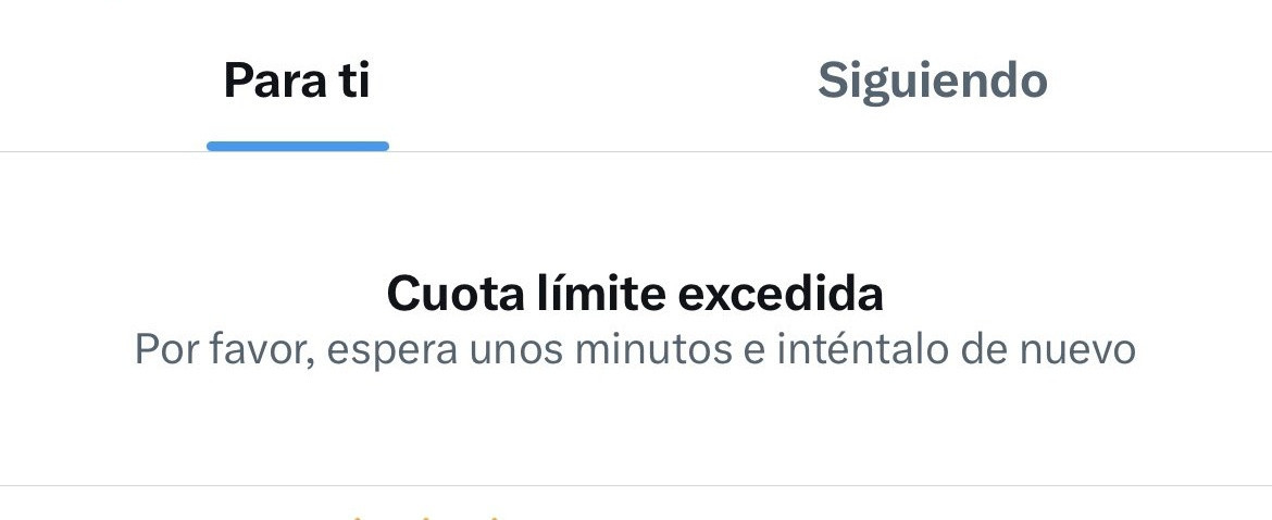"Cuota límite excedida". Foto: Twitter.