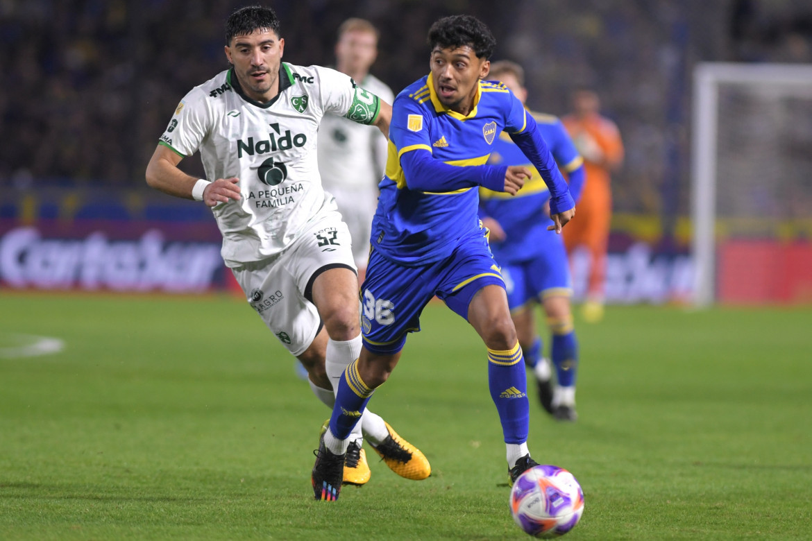 Boca vs. Sarmiento, Liga Profesional de fútbol. Foto: Télam.