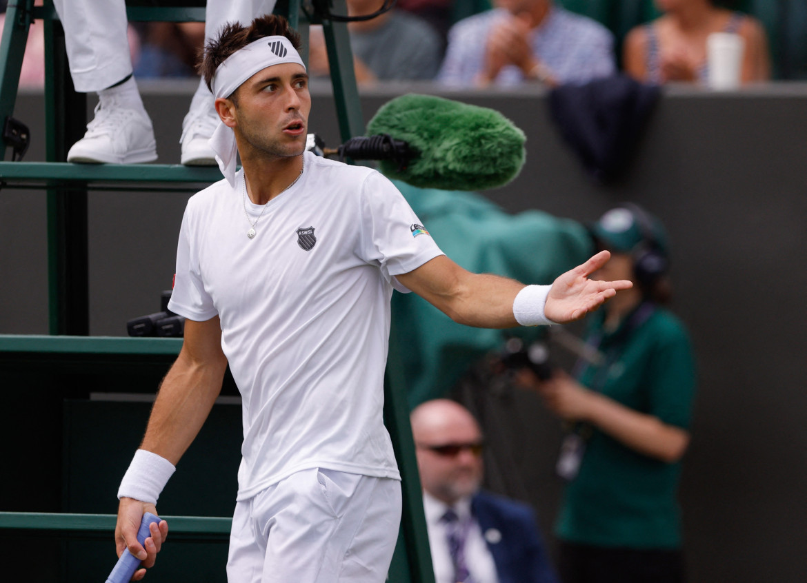 Tomás Etcheverry en Wimbledon. Foto: NA.