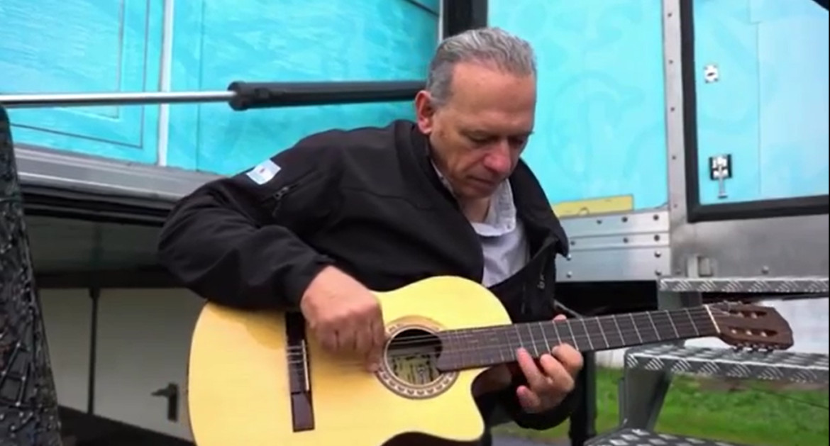 Sergio Berni participó del clip del Ministerio de Seguridad de Buenos Aires. Foto:  Captura de video.