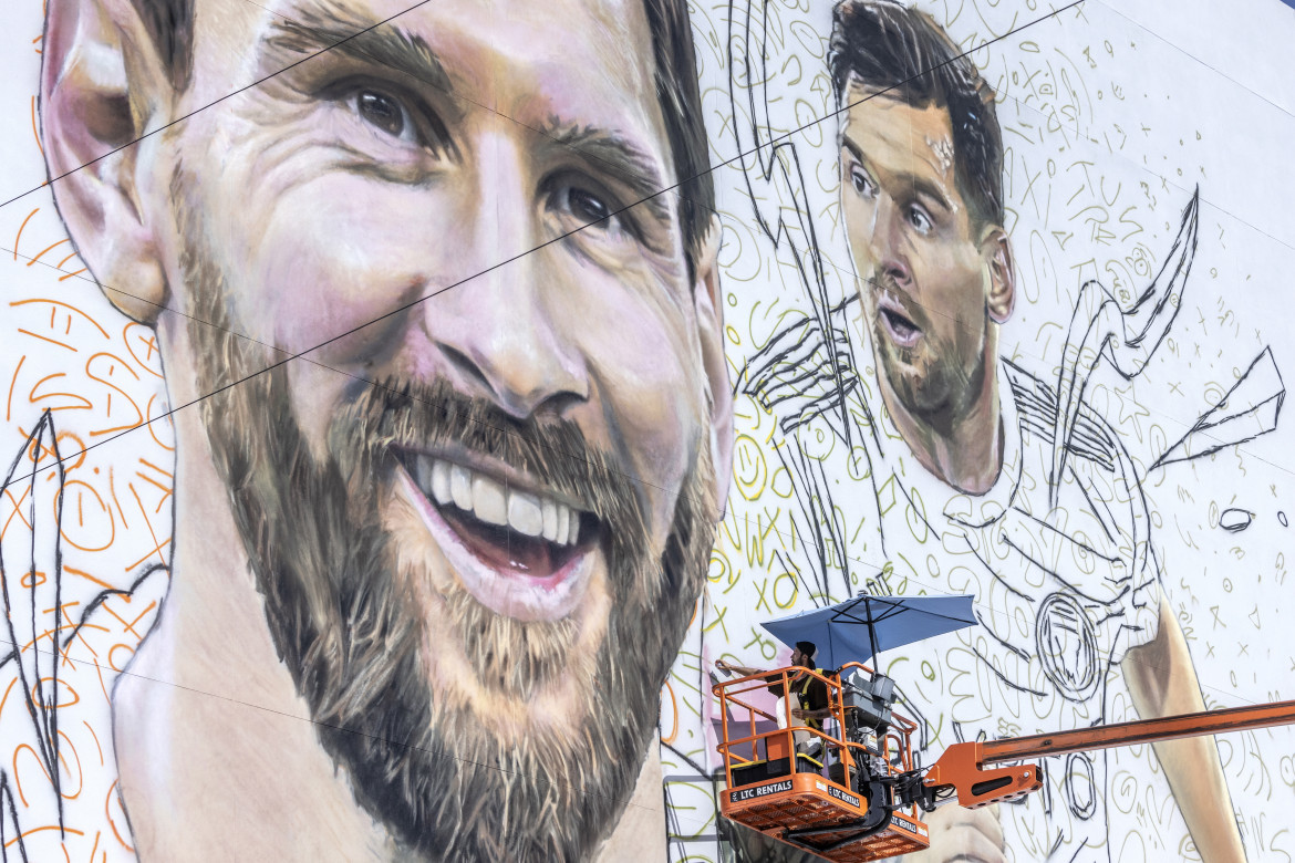 Mural de Lionel Messi en Miami. Foto: EFE.
