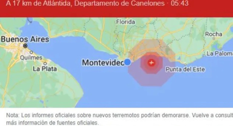 Terremoto en Uruguay.