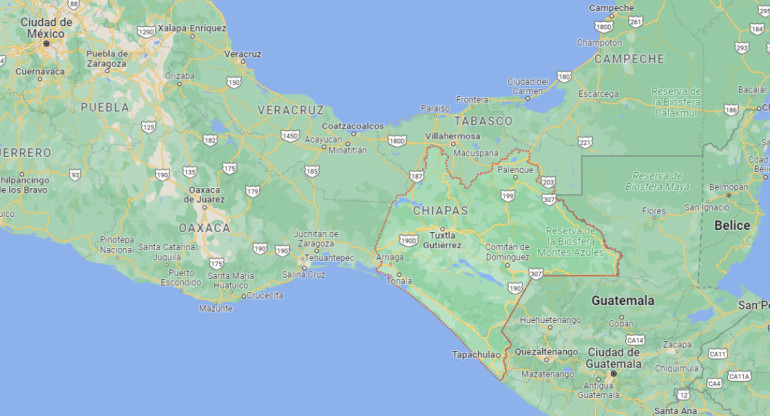 La zona de México donde se produjo el sismo. Foto: Google Maps.