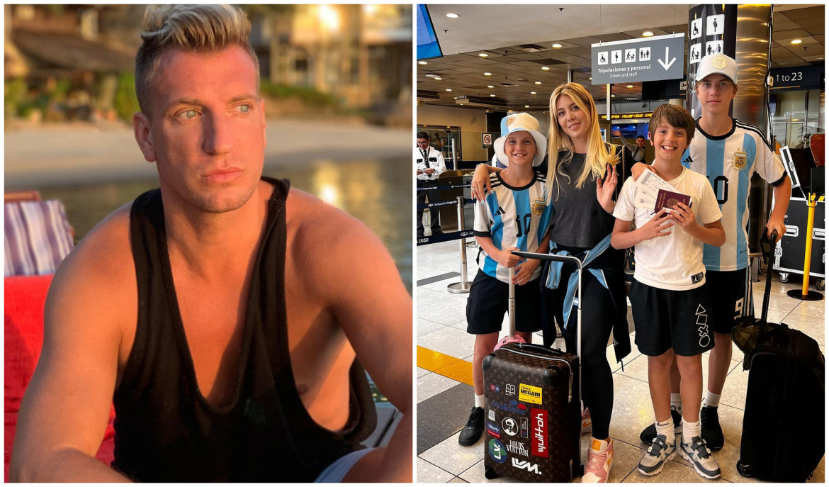 Maxi López fue a visitar a sus hijos en medio de la difícil situación de salud de Wanda Nara. Fotos: Instagram.