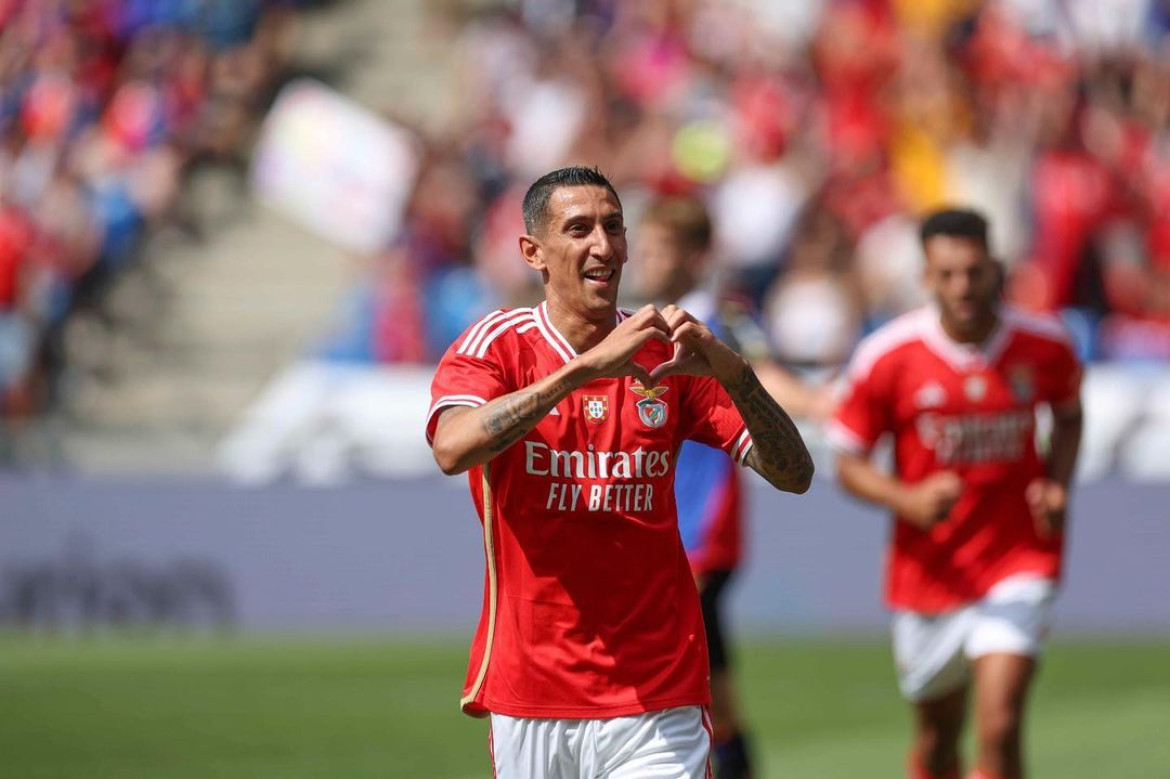 Ángel Di María convirtió un gol en su regreso a Benfica. Foto: Instagram @angeldimariajm.