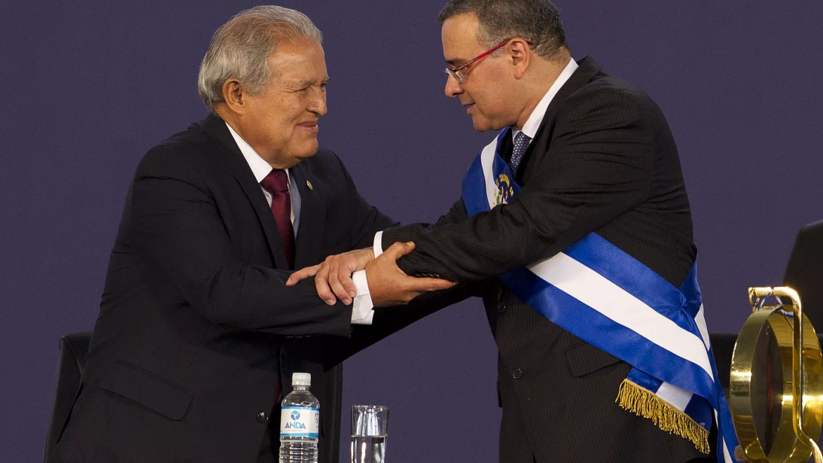 Los ex presidentes de El Salvador Mauricio Funes y Salvador Sánchez. Foto: captura de video