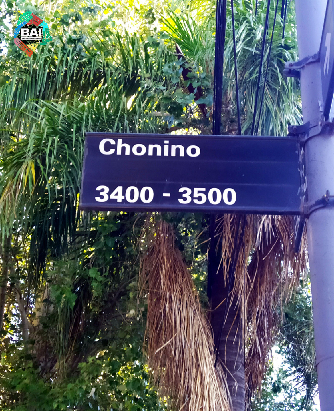 La calle en nombre de Chonino. Foto: Twitter/bainesperada.