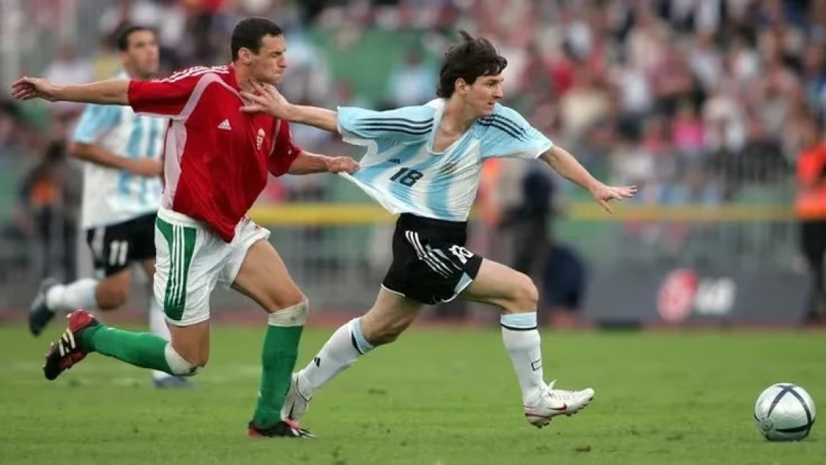 El debut de Lionel Messi en la Selección Argentina. Foto: archivo.