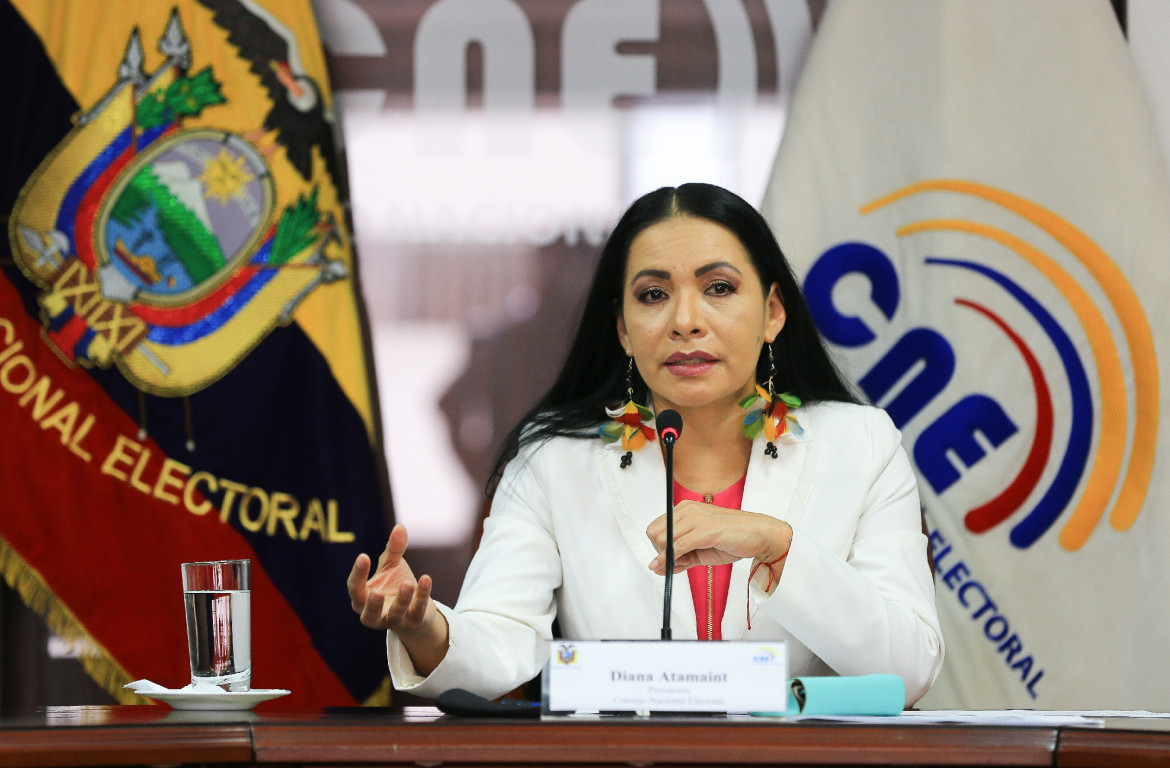 Diana Atamaint, Consejo Nacional Electoral de Ecuador. Foto: EFE