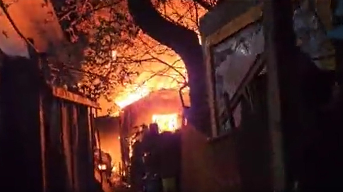 Incendio en Villa Crespo. Foto: captura de video NA.