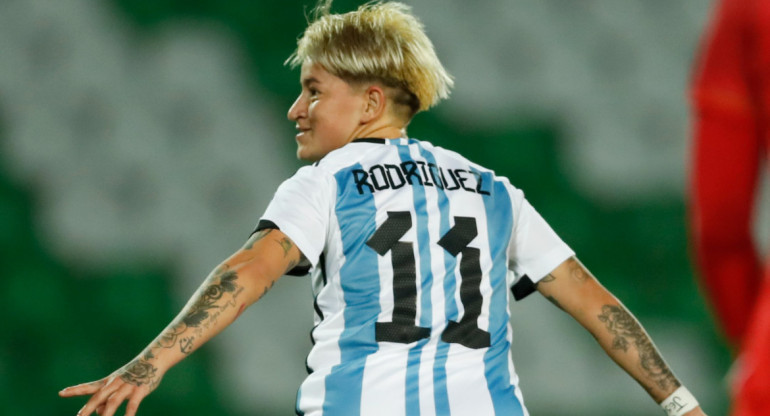 Yamila Rodríguez, selección argentina femenina de fútbol. Foto: NA.