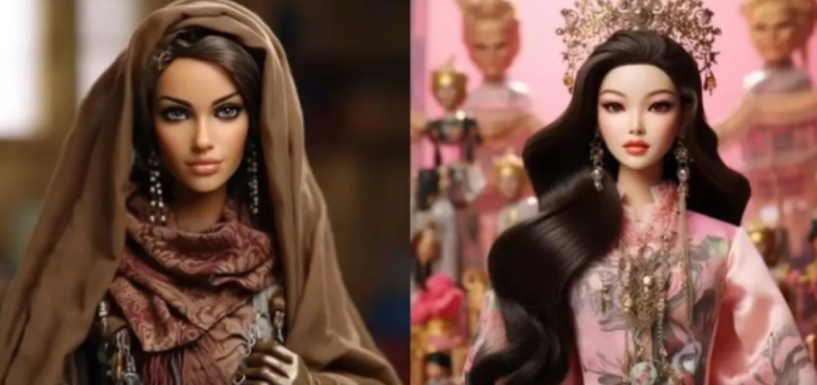 Barbie de Irán y de Teilandia, según la inteligencia artificial. Captura Twitter: @ Midjourney