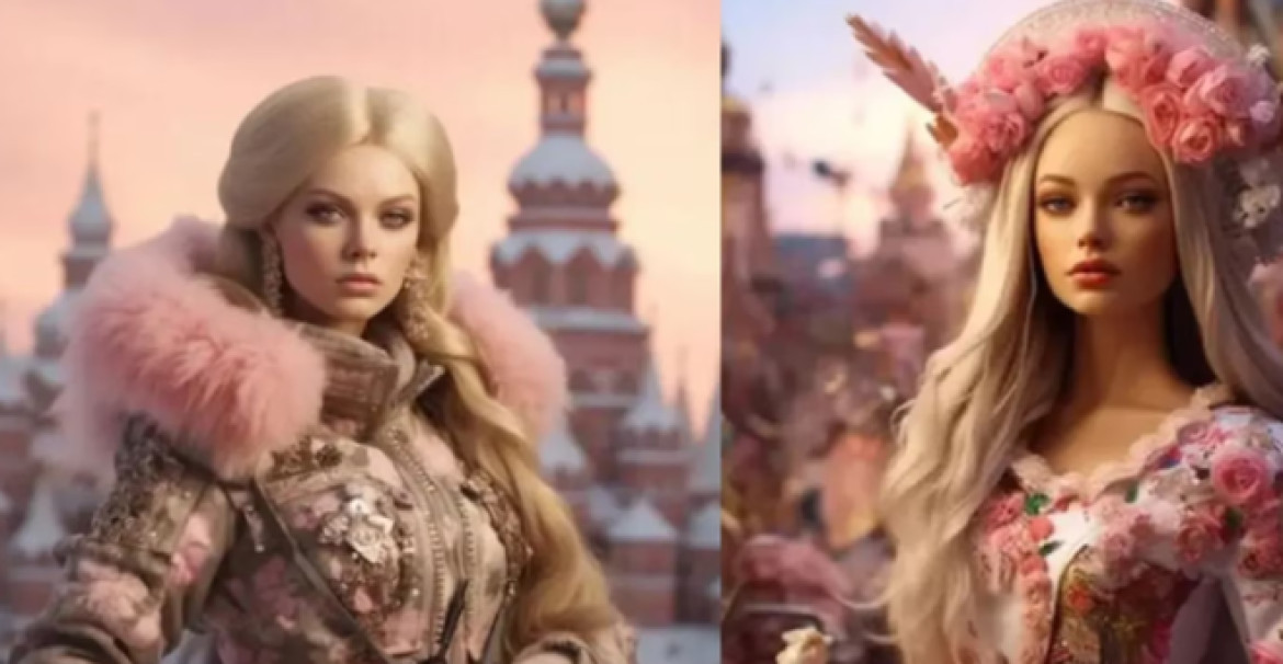 Barbie de Rusia y de Urania, según la inteligencia artificial. Captura Twitter: @ Midjourney