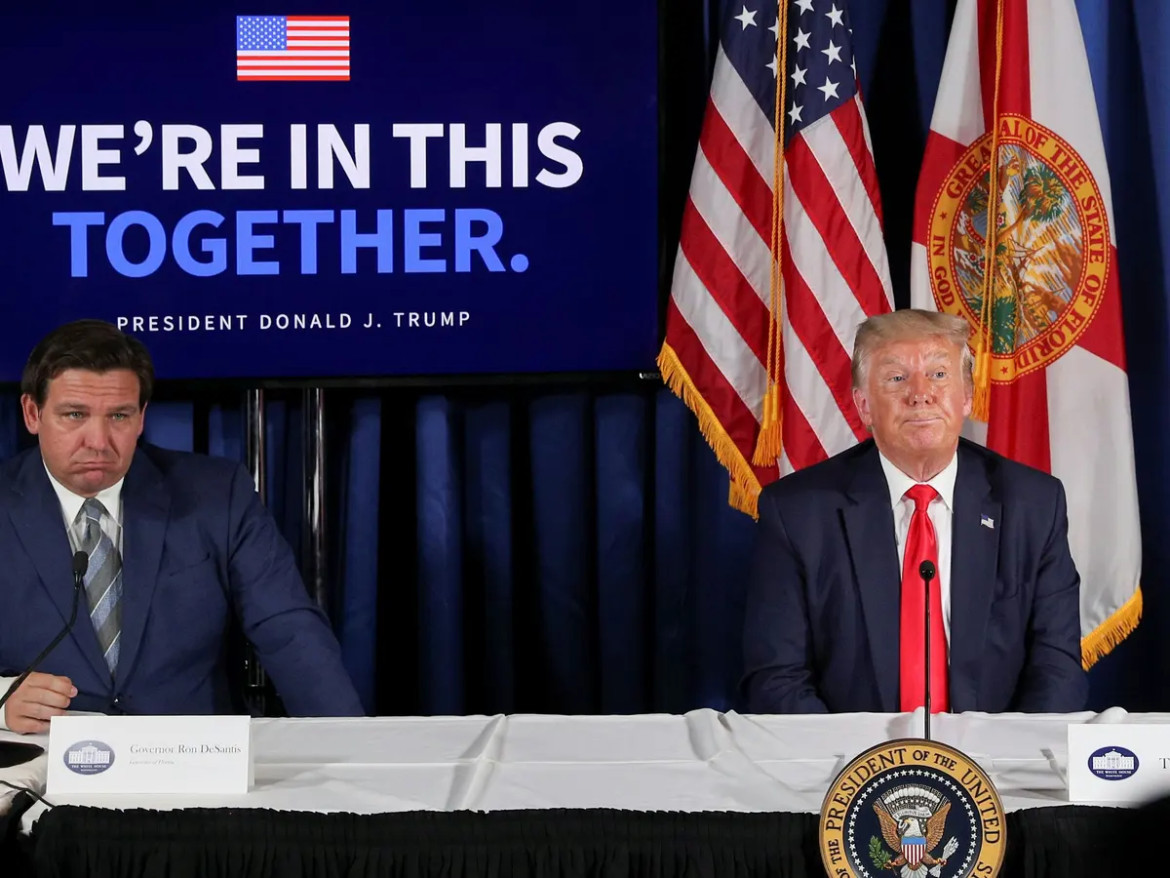 Donald Trump y Ron DeSantis. Foto: Reuters