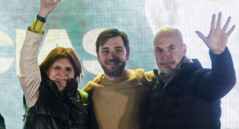 Patricia Bullrich, Ignacio Torrees y Horacio Rodríguez Larreta. Foto: NA.