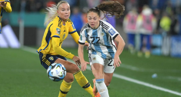 Selección argentina vs. Suecia, Fútbol femenino. Foto: Télam.