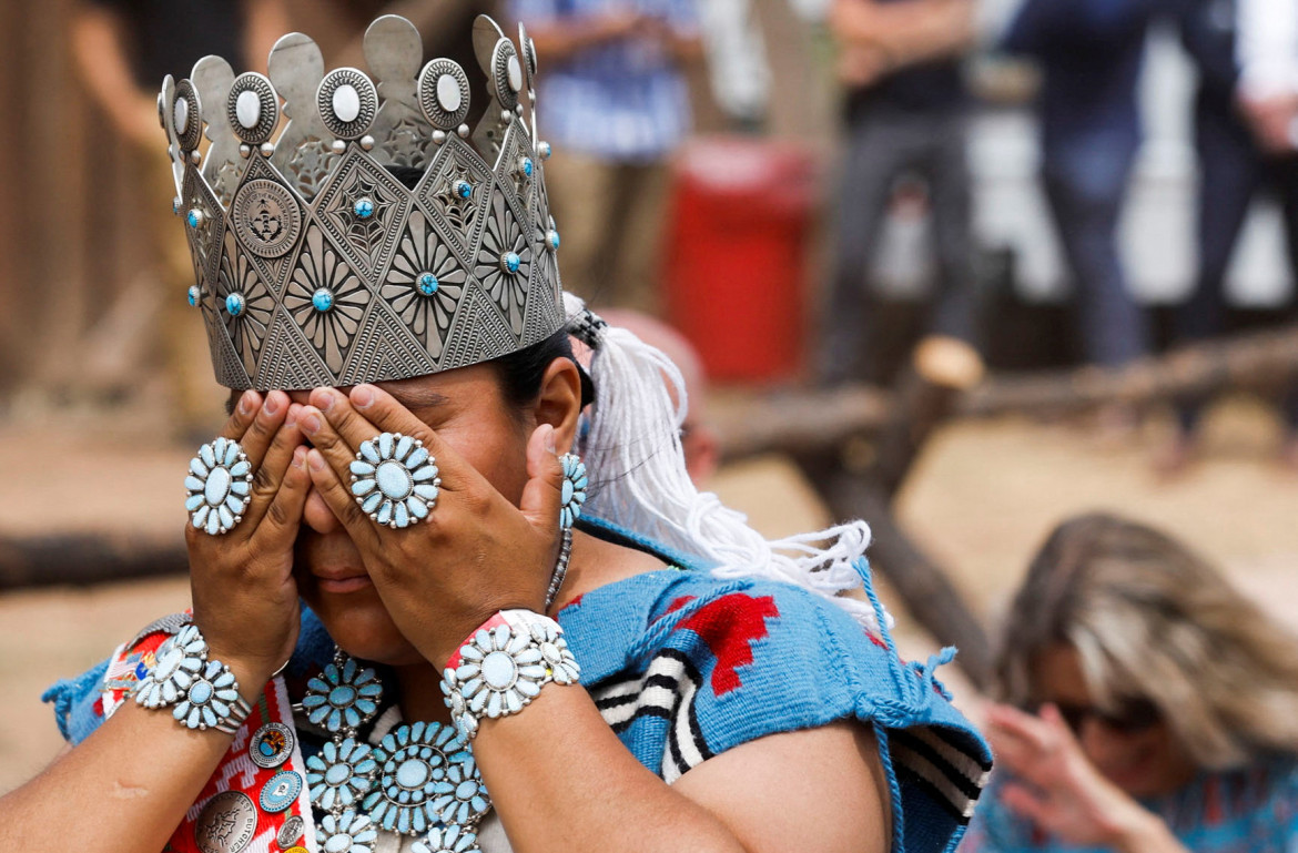 Acto de tierras sagradas de tribus americanas en cercanías al Gran Cañón. Foto: REUTERS.