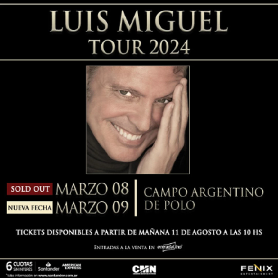 Nueva fecha de Luis Miguel en Argentina. Foto: NA