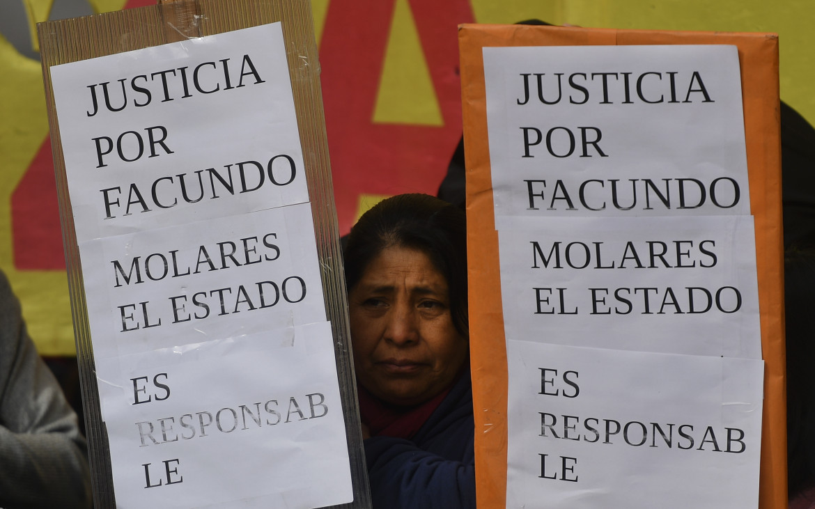 El pedido de Justicia por la muerte de Facundo Molares. Foto: Télam.