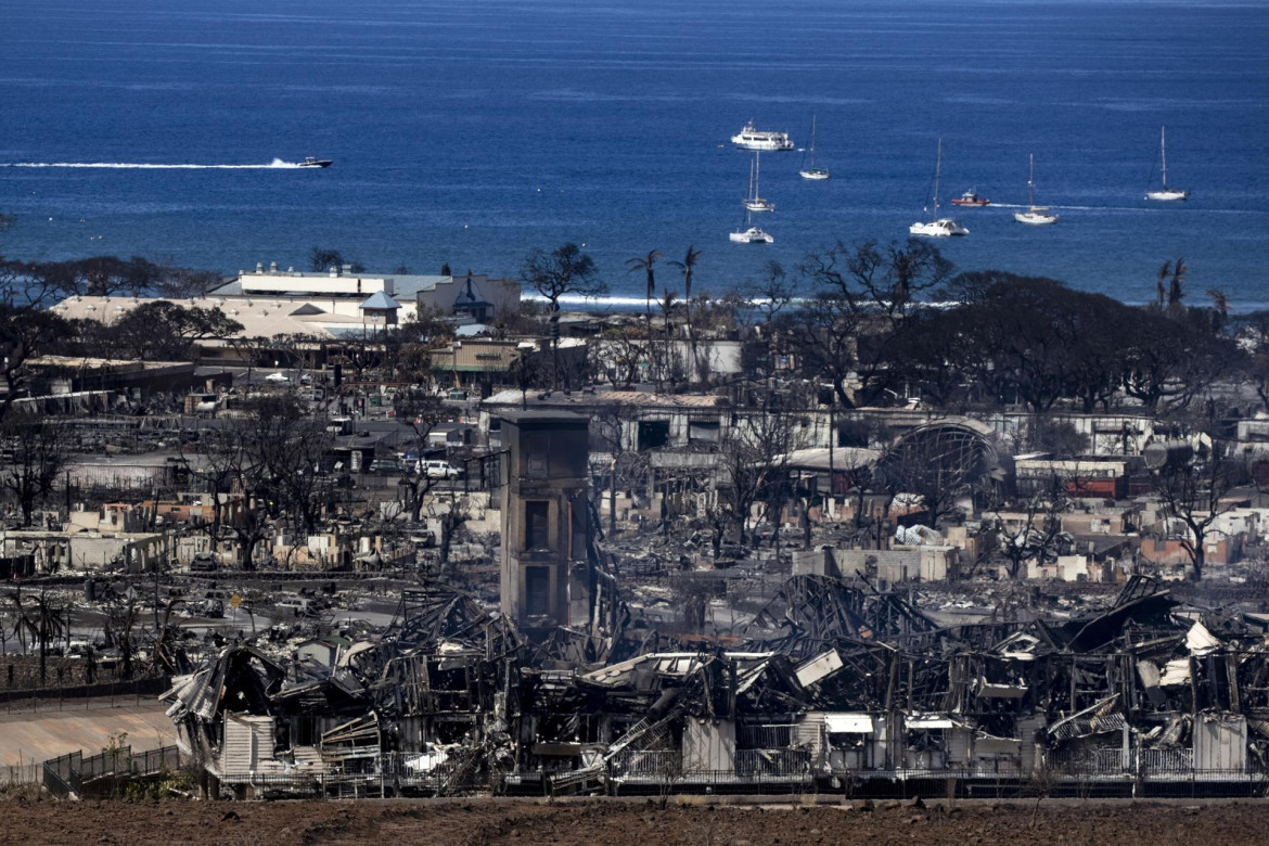 Los incendios dejaron en ruinas la ciudad de Lahaina, Hawái. Foto: EFE.