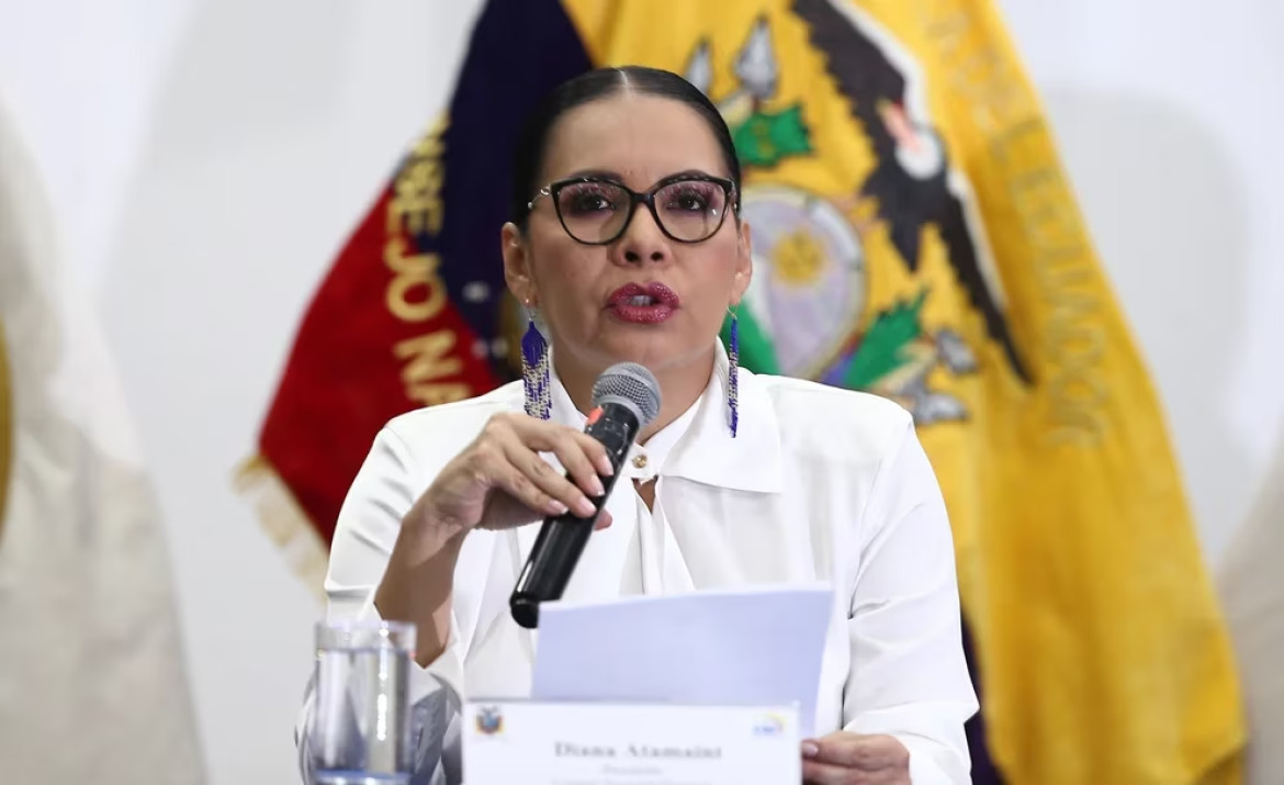 Presidenta del Consejo Nacional Electoral (CNE) de Ecuador, Diana Atamaint. Foto: EFE