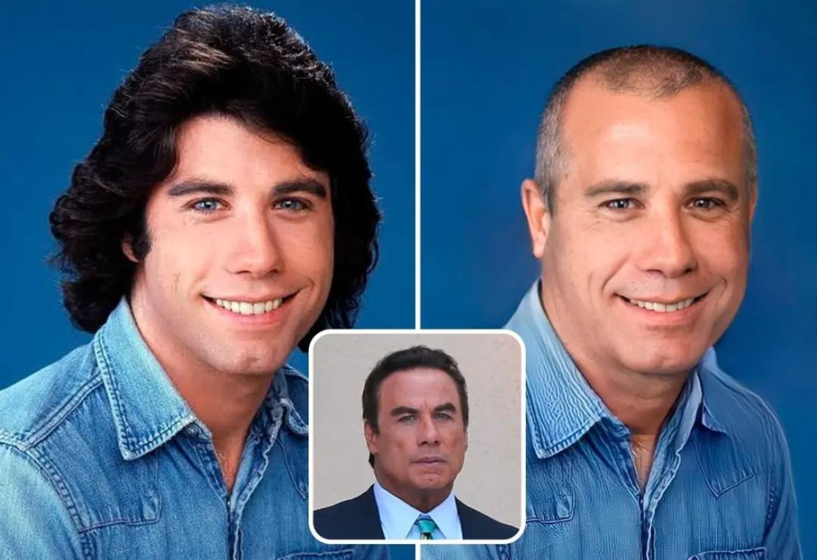 La recreación de John Travolta con Inteligencia Artificial y sin sus cirugías estéticas. Foto: Instagram @hidreley.