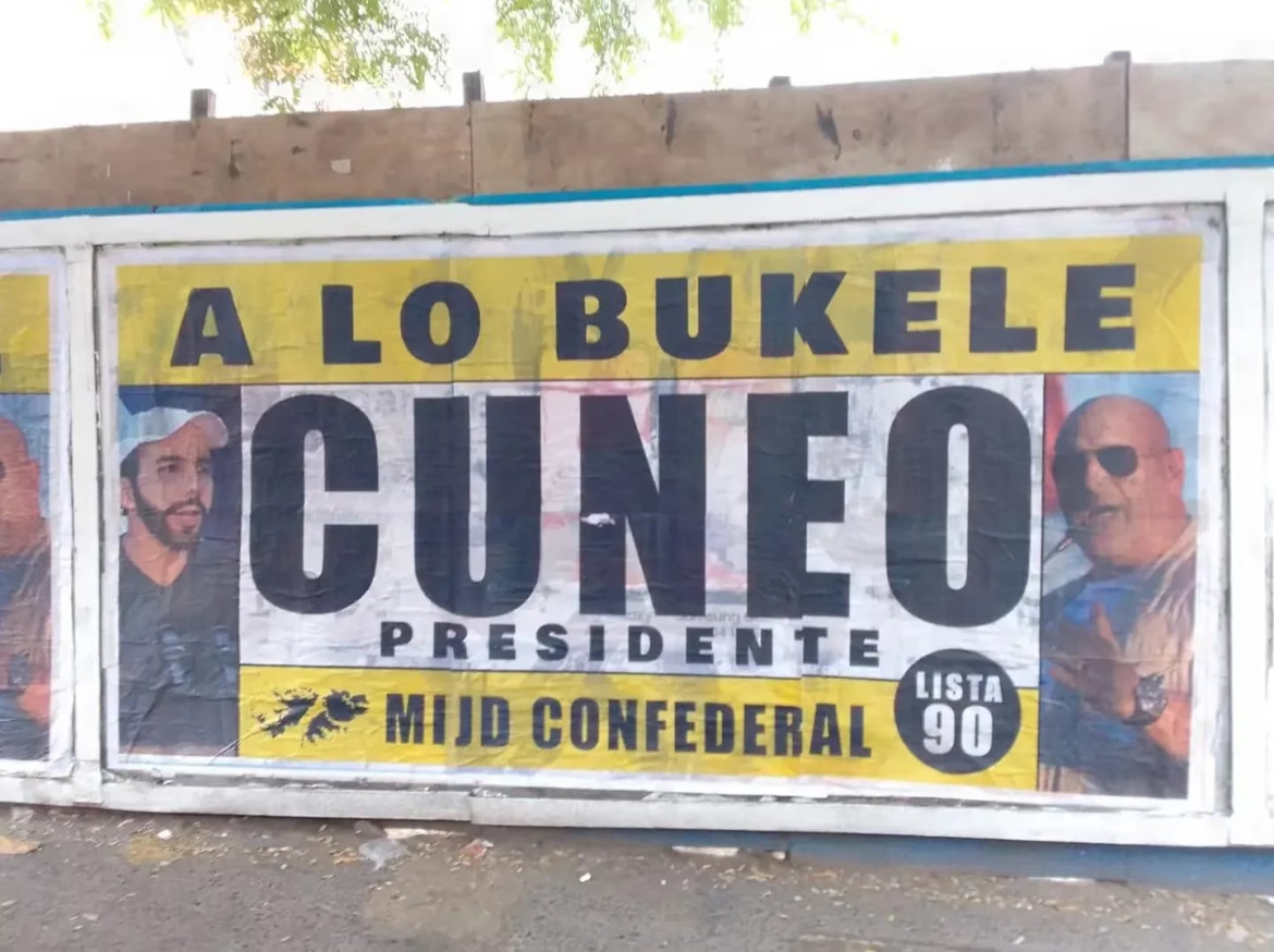 Los afiches de la campaña de Santiago Cúneo. Foto: Twitter.