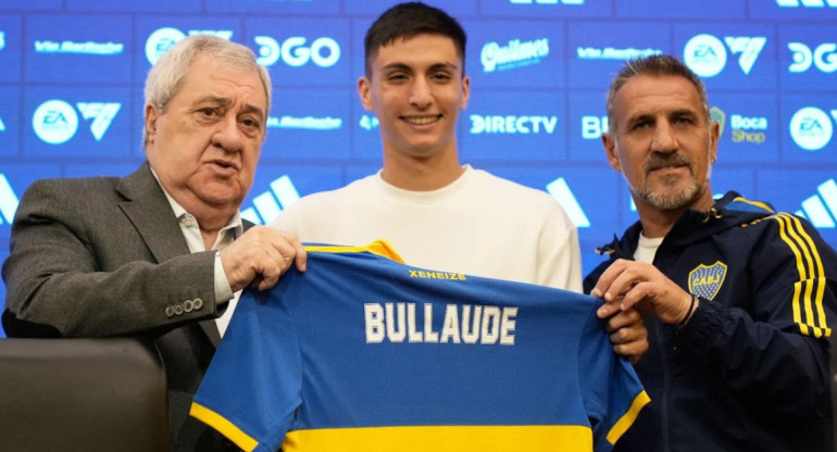 Ezequiel Bullaude fue presentado como nuevo jugador de Boca Juniors. Foto: Instagram @bocajrsoficial.