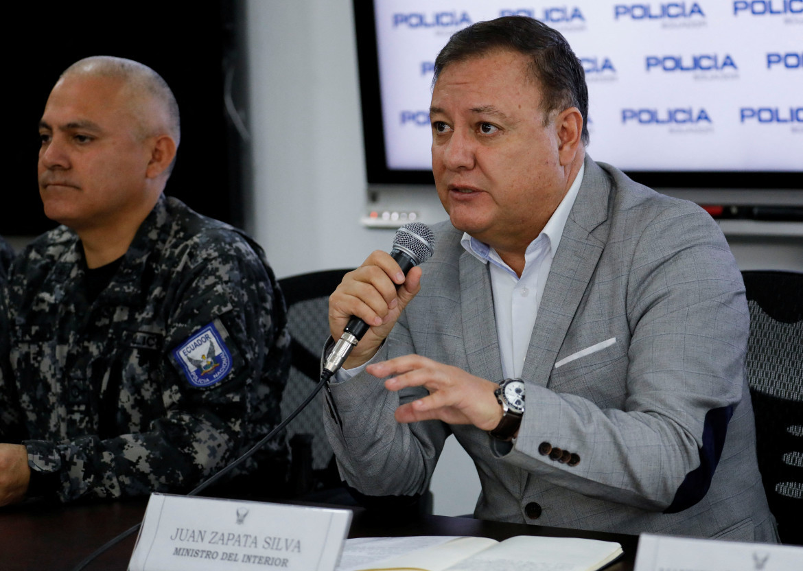 Juan Zapata, ministro del Interior de Ecuador. Foto: Reuters.