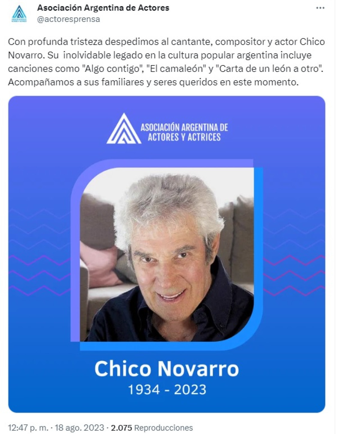 El adiós a Chico Novarro. Foro: captura de pantalla.