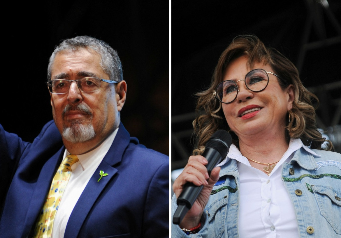 Bernardo Arévalo de León y Sandra Torres, candidatos presidenciales de Guatemala. Foto: Reuters.